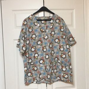 penguin scrub top